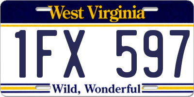 WV license plate 1FX597