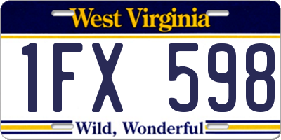 WV license plate 1FX598