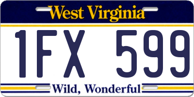 WV license plate 1FX599