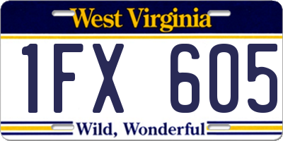 WV license plate 1FX605