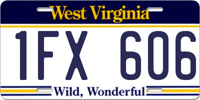 WV license plate 1FX606