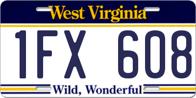 WV license plate 1FX608