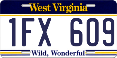 WV license plate 1FX609