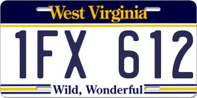 WV license plate 1FX612