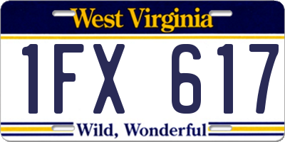 WV license plate 1FX617
