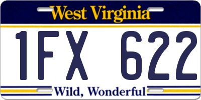 WV license plate 1FX622