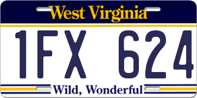 WV license plate 1FX624