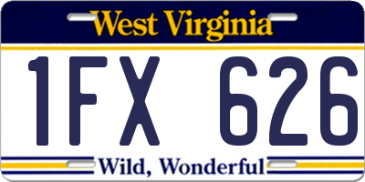 WV license plate 1FX626