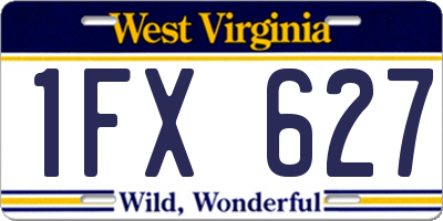 WV license plate 1FX627