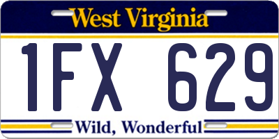 WV license plate 1FX629