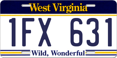 WV license plate 1FX631