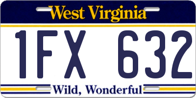 WV license plate 1FX632