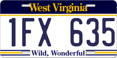 WV license plate 1FX635
