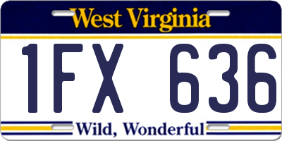 WV license plate 1FX636