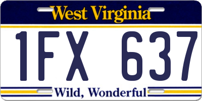 WV license plate 1FX637