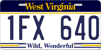 WV license plate 1FX640