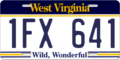 WV license plate 1FX641