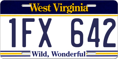 WV license plate 1FX642
