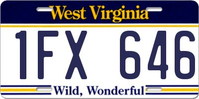WV license plate 1FX646