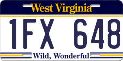 WV license plate 1FX648