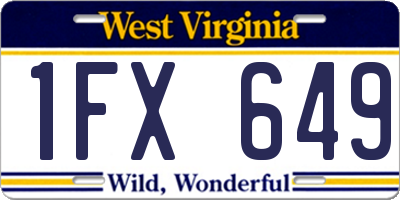 WV license plate 1FX649