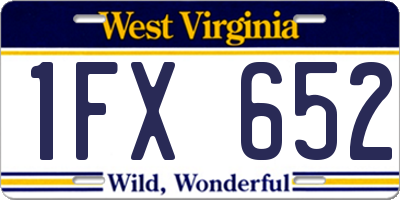 WV license plate 1FX652