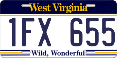 WV license plate 1FX655