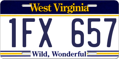 WV license plate 1FX657