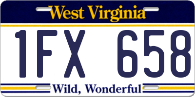 WV license plate 1FX658
