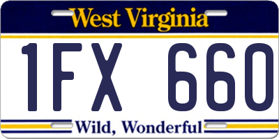 WV license plate 1FX660