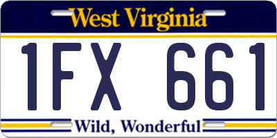 WV license plate 1FX661