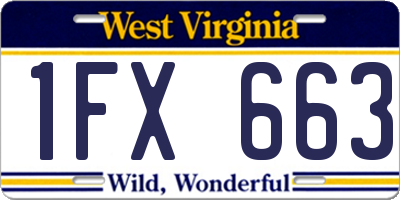 WV license plate 1FX663