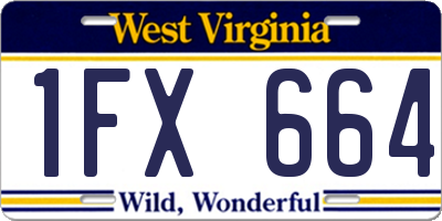 WV license plate 1FX664