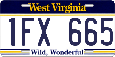 WV license plate 1FX665