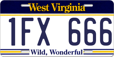 WV license plate 1FX666