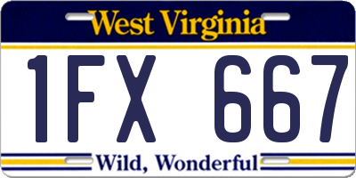 WV license plate 1FX667