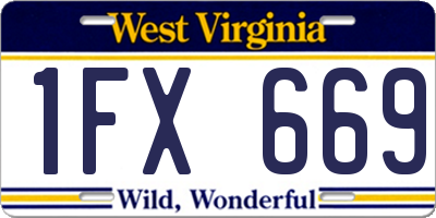 WV license plate 1FX669