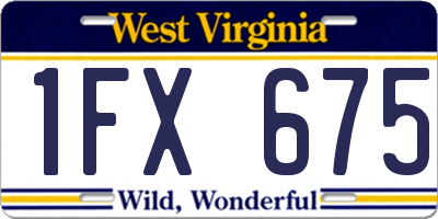WV license plate 1FX675
