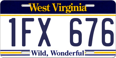 WV license plate 1FX676