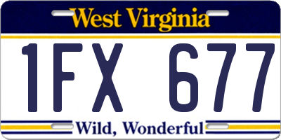 WV license plate 1FX677