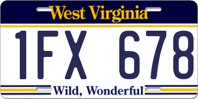 WV license plate 1FX678