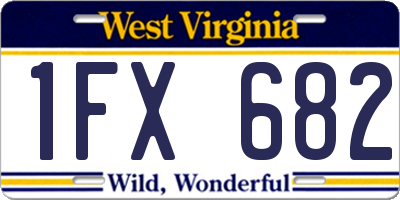 WV license plate 1FX682