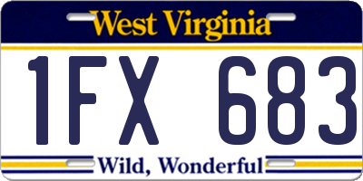 WV license plate 1FX683