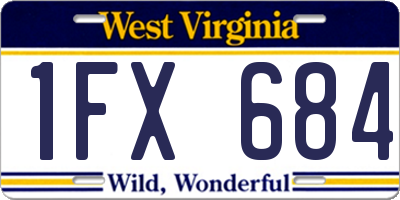 WV license plate 1FX684
