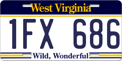 WV license plate 1FX686