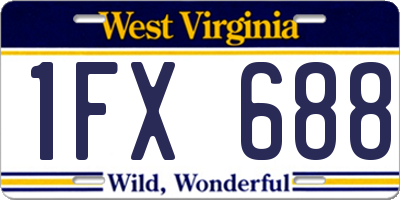 WV license plate 1FX688
