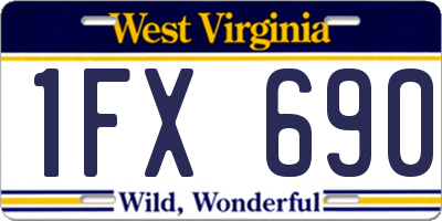 WV license plate 1FX690