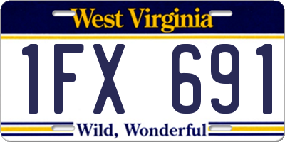 WV license plate 1FX691