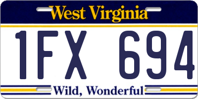 WV license plate 1FX694