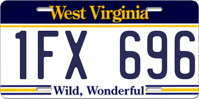 WV license plate 1FX696